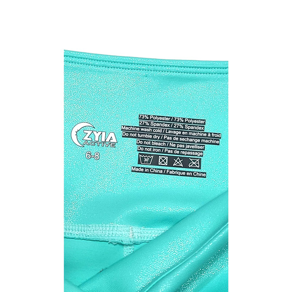 Zyia Active Light n Tight 7/8 leggings turquoise metallic women's 6-8 high-rise - Picture 4 of 5
